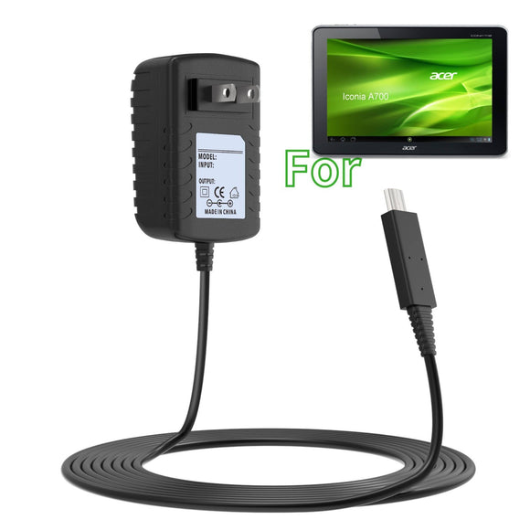 12V 1.5A Wall Charger Power Cord for Acer Iconia Tab A510 A511 A700 A701