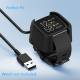 2 Pack 3.3ft USB Cord Charger for Fitbit Versa 2 Smart Watch Cable Stand Dock