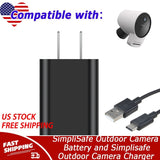 Charger for SimpliSafe Outdoor Camera Battery and Simplisafe Outdoor Camera