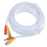 BNC Cable 150ft Security Camera Wire Cord with BNC Connector & RCA Adapter White