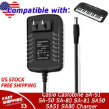 9.5V AC/DC Adapter For Casio Casiotone SA-51 SA-50 SA-80 SA-81 SA50 SA51 SA80