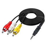 3.5mm to 3RCA AV A/V TV Video Cable Cord Lead for Samsung Video Camera Camcorder