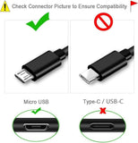 USB Charging For BlueParrott B250-XT B350-XT Earbuds Charger Cable Cord (5FT)