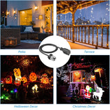 (2 Pcs) 3 Outlet Adapter For E26/E27 Bulb for Indoor Outdoor Porch Garage Patio