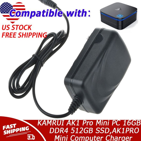 12V Charger For KAMRUI AK1 Pro Mini PC 16GB DDR4 512GB SSD, AK1PRO Mini Computer