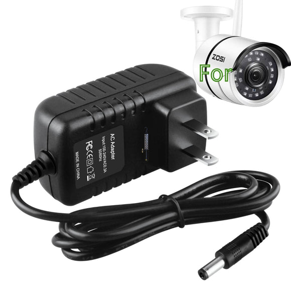 10Ft Power Adapter for ZOSI 1080P WiFi IP Camera Onvif CCTV Power Cord