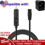 2-Pin Car Adapter for Pottery Barn Mini Fridge/Desk Cooler MNBX4 HYS70-12