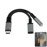 USB-C to 3.5Mm Headphone & Charger Dongle with PD For Galaxy S25 S24 S23 Ultra