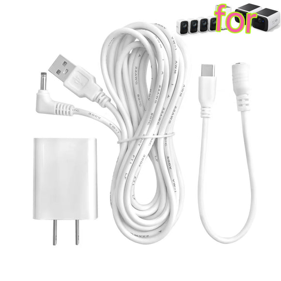 13FT Power Cable and Adapter for eufy SoloCam S220/eufyCam S300 (eufyCam 3C)