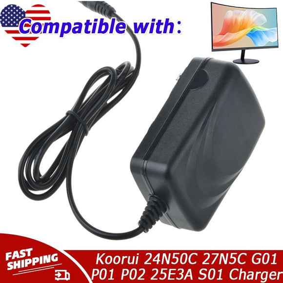 12V AC/DC Adapter for Koorui 24N50C 27N5C G01 P01 P02 25E3A S01