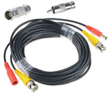 49FT BNC Cable Security Camera Wire Cord with BNC Connectors & RCA Adapter Black