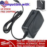 12V AC Charger for Mini PC : KAMRUI Beelink GMKtec ACEMAGIC Bmax Mele minisforum