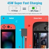 5.9FT USB C Charger For Nintendo Switch Lite, OLED, Steam Deck - Support TV Mode