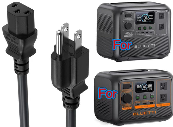 ⚡AC Power Cord Cable For BLUETTI AC70P AC2P Portable Power Station