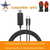 7.4V DC Dual Battery Charger for Heated Gloves Mittens