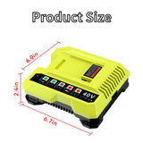 40V Battery Charger for Ryobi OP40601 OP40501 OP4075A Replacement