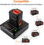 Fast Charger for Black and Decker 36V/40V MAX lithium ion LCS36,LCS40, 90601950N
