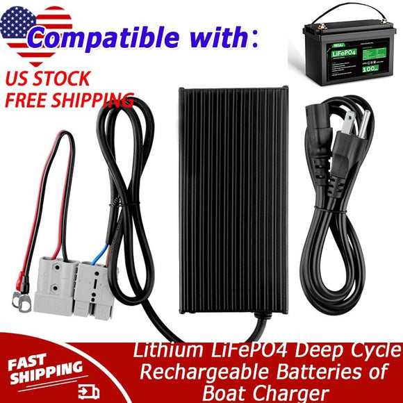 12V 20A Charger For Lithium LiFePO4 Deep Cycle Rechargeable Batteries of Boat