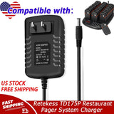 12V AC/DC Adapter Charger For Retekess TD175P Restaurant Pager System Power Cord
