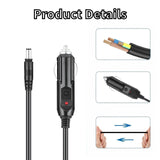 12V Car DC Adapter for Fanttik EVO 300 299Wh Portable Power Station Charger Cord