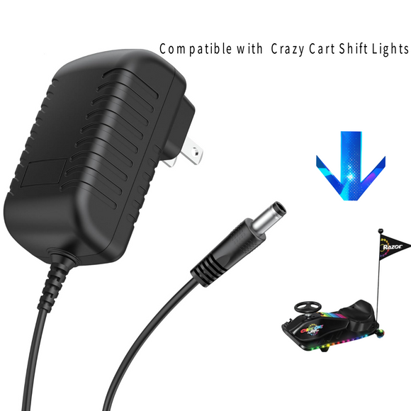 12V Adapter For Razor Crazy Cart Shift Lightshow 20143401 Kids Ride-on Go-Kart