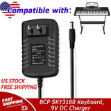 9V AC/DC Power Adaptor for BCP SKY3160 Keyboard,9VDC DC9V Power Supply PSU