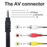 3.5mm to 3RCA AV A/V TV Video Cable Cord Lead for Samsung Video Camera Camcorder