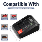 Quick Charger For PORTER CABLE 20V MAX Lithium Battery Charger PCC699L PCCB122C