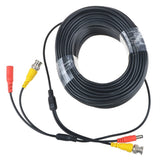 148FT BNC Cable Security Camera Wire Cord with BNC Connector & RCA Adapter Black