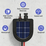 10FT Solar Extension Cable 10AWG Waterproof Entry Gland for RV Boat Camper
