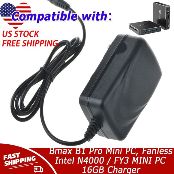 12V Charger For Bmax B1 Pro Mini PC, Fanless Intel N4000 / FY3 MINI PC 16GB