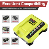 Charger for Ryobi 40V Battery OP40601 OP4050A OP4040 OP4026 OP4050 OP4075A