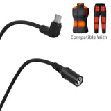12V Heated Jacket Battery Adapter USB C Cable for Milwaukee M12 Dewalt