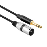 1/4inch TRS to XLR Male Balanced Mic Microphone Cable 6FT, XLR to 6.35 Jack 2PCS