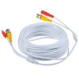 49FT BNC Cable Security Camera Wire Cord with BNC Connectors & RCA Adapter White