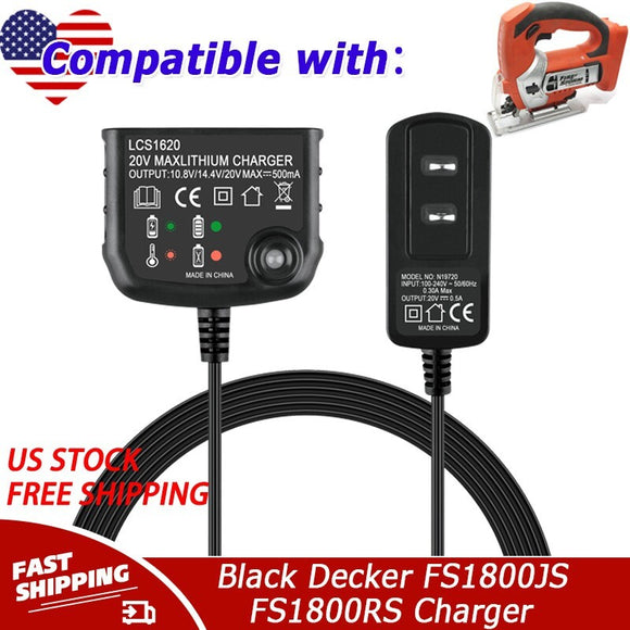 20V Lithium Battery Charger LCS1620 for Black Decker FS1800JS FS1800RS