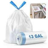 13 Gallon 1.6 Mil 60 Counts Strong Trash Bags, for Home Office Kitchen, White
