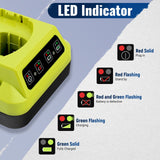 P117 Charger for Ryobi ONE+ P197 PBP002 PBP004 18V Lithium Batteries