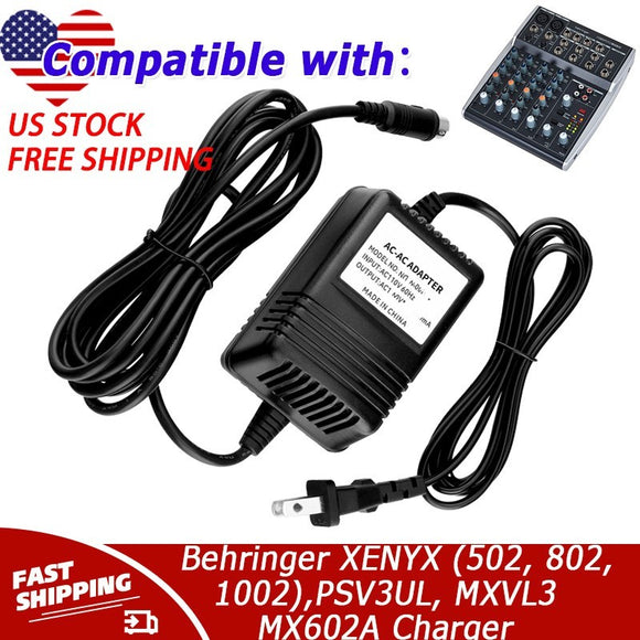 18VX2 500mA Adapter for Behringer XENYX (502, 802, 1002),PSV3UL, MXVL3 MX602A