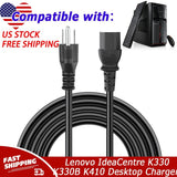 UL 6ft AC Power Cord Cable For Lenovo IdeaCentre K330 K330B K410 K430 Desktop