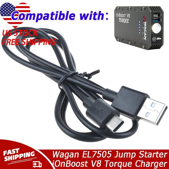 USB-C Charger for Wagan EL7505 Jump Starter iOnBoost V8 Torque 800Amp Peak