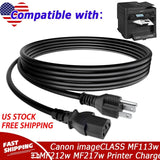 UL 6ft AC Power Cord For Canon imageCLASS MF113w MF212w MF216n MF217w Printer