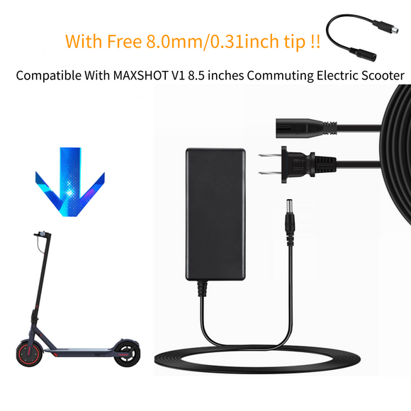42V AC/DC Adapter For MAXSHOT V1 8.5 inches Commuting Electric Scooter Charger