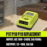 P117 Rapid Charger For Ryobi One+ P102 P108 P189 P197 P103 P105 P107 P190 P191