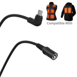 12V Heated Jacket Battery Boost Cable USB-C for Milwaukee M12 AEG