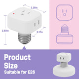 E26 4 Prong Design Light Bulb Socket Adapter for Bedroom, Hallway or Bathroom