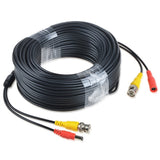 148FT BNC Cable Security Camera Wire Cord with BNC Connector & RCA Adapter Black