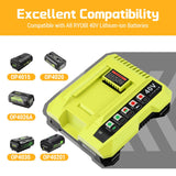 Rapid Charger For Ryobi OP408VNM 40V Lithium Battery OP406VNM OP40602 OP401 LED