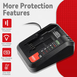 20V Fast Charger for Porter-Cable PCC680L PCC681L PCC685L Lithium Battery