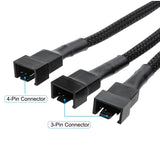 AbleGrid 2pcs 4 Pin 1 to 3 Way PWM Case PC Fan Splitter Cable Hub Power Adapter